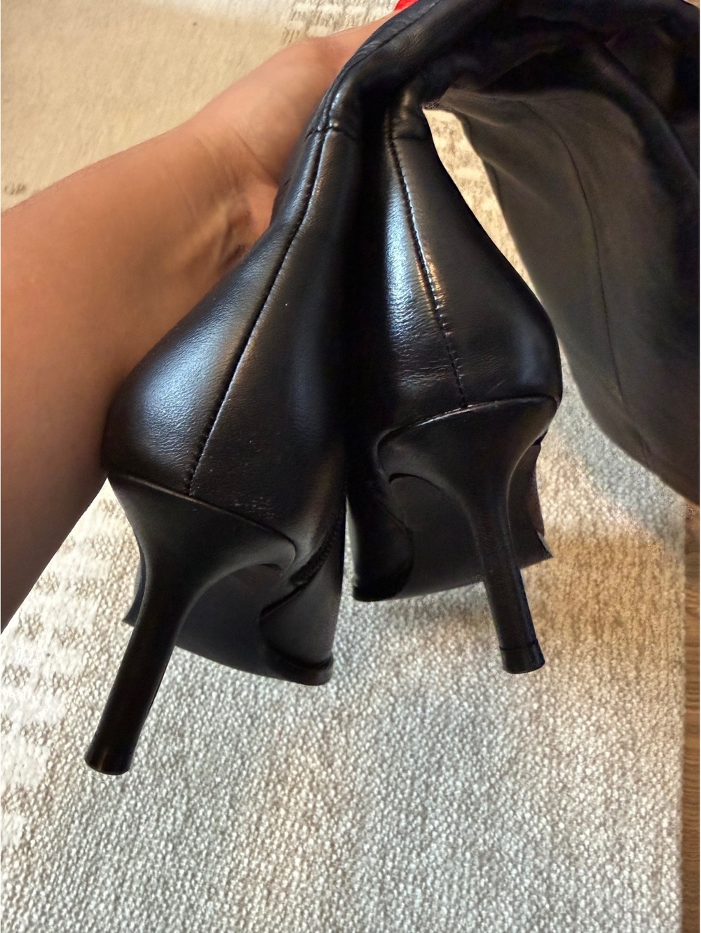 Steve Madden Black Leather Knee-High Pointed Toe Boots Size 6M - Picture 4 of 7